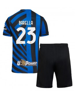 Inter Milan Nicolo Barella #23 Replika Hemmakläder Barn 2024-25 Kortärmad (+ byxor)